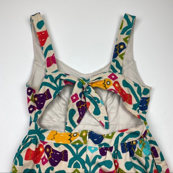 Judith March Aztec Bird Print Dress Multicolored M - Picture 10 of 11